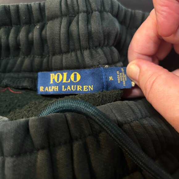 Vtg Polo Ralph Lauren Joggers • Women’s XL • Green Heavy Cotton Gold Spell Out - Picture 4 of 6